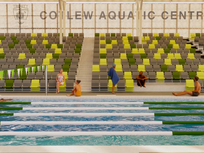 Renders of what Trinity Lutheran College's new junior aquatic centre will look like once complete.