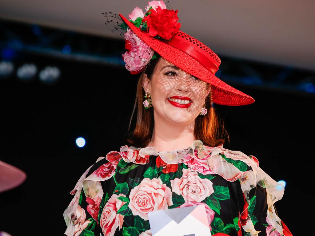 Gina Cassimatis in Fashions on the Field at Bridge Toyota Ladies Day. Picture: GLENN CAMPBELL