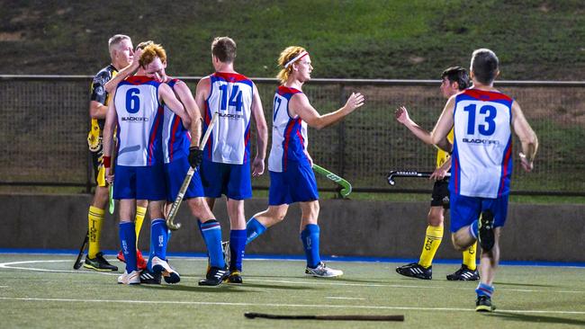Action from the TPL Men's grand final between East Darwin Storm and the Nightcliff Tigers at Marrara Stadium, 2024. Picture: Patch Clapp.