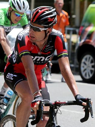 Cadel Evans after the end of stage two. Picture: Simon Cross