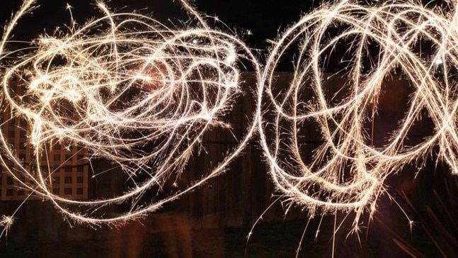 Sparkler art at night is a sure-fire way to keep the lockdown blues away.