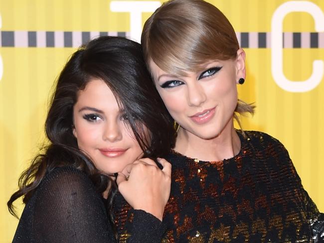 Red carpet glamour ... actress Selena Gomez and musician Taylor Swift. Picture: Getty