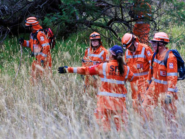 MELBOURNE, AUSTRALIA - Newswire Photos January 7, 2025: SES volunteers search bushland near Shelford as a part of a police investigation into the 2013 disappearance of Lorrin Whitehead. Picture: NewsWire / Aaron Francis