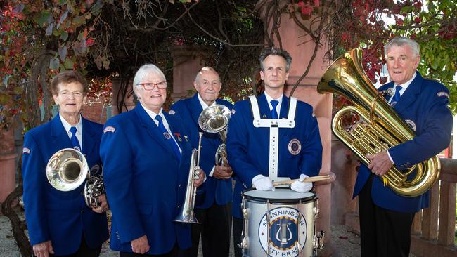  Stonnington City Brass members. L- R Beverly Hugo, Elaine Hillier, Russ White, Jeremy de Korte and Kevin Montgomerie. Picture: Sarah Matray