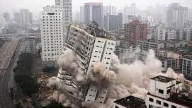 Unfinished buildings are demolished in Hainan province. Picture: Supplied.