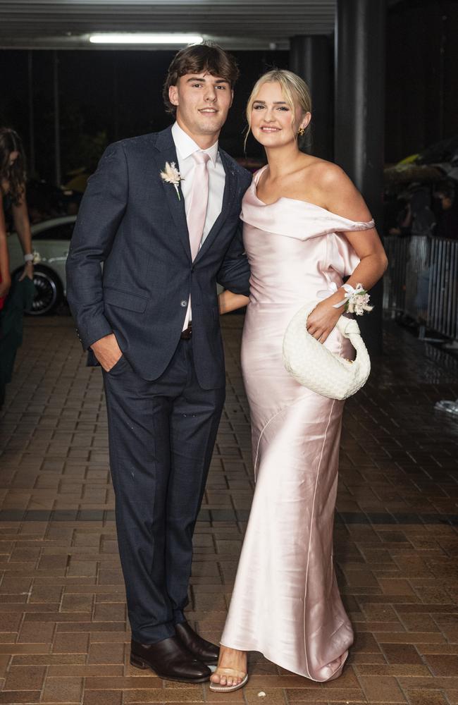 Trace Beattie and partner Mia Jackson at Toowoomba Grammar School formal at Rumours International, Wednesday, November 13, 2024. Picture: Kevin Farmer