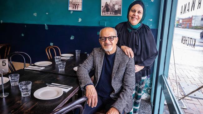 Farida and Zelmai Ayubi celebrate Parwana Afghan Kitchen being voted as South Australia's favorite restaurant, winning the delicious.100 People's Choice campaign. Picture: Tom Huntley