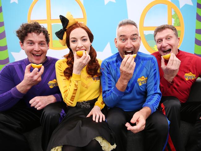 The Wiggles took up the Lemon Face Challenge on behalf of Annabelle to raise awareness and funds of DIPG. Picture: Sam Ruttyn