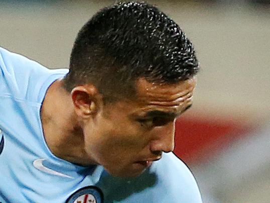 A League. Melbourne City vs Perth Glory at AAMI Stadium. Melbourne City's Tim Cahill has a shot on goal   . Pic: Michael Klein