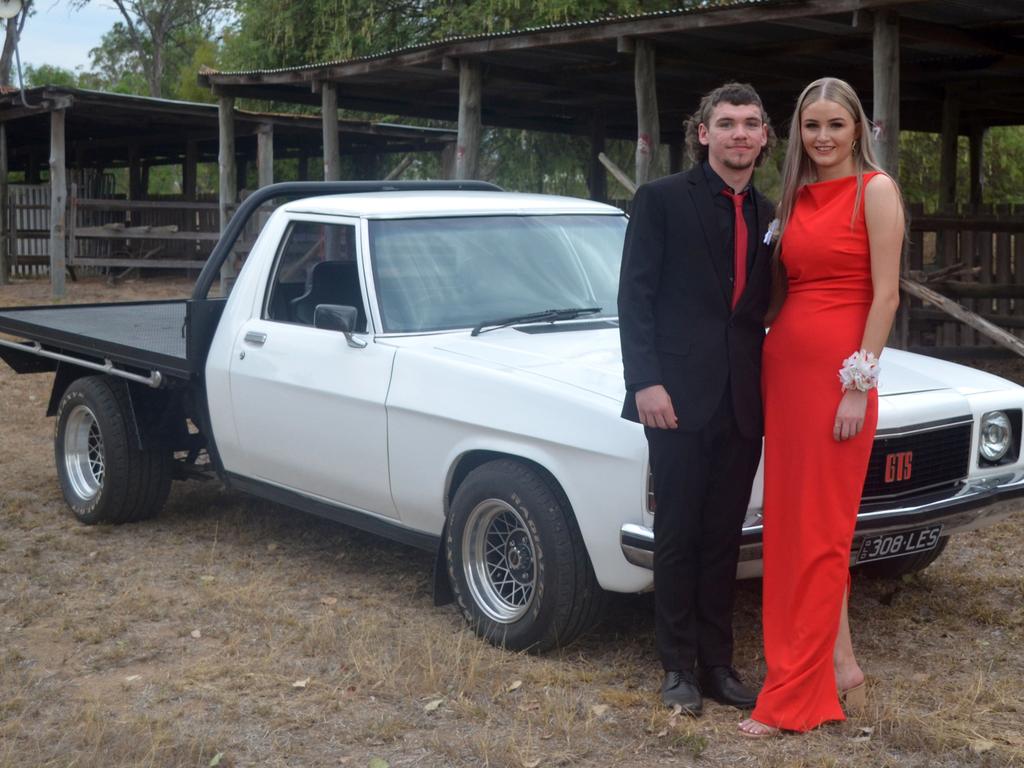 Keanan Cooper and guest at the 2023 Burnett State College formal. Image credit: Burnett State College.