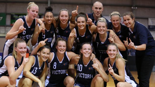 Victoria’s under-20 women, the reigning national champions.  Picture: Basketball Victoria)