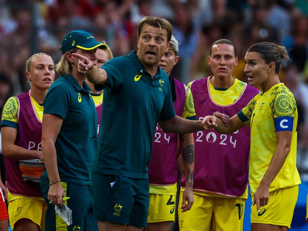 Tony Gustavsson was yellow carded for his antics following the opening goal. Picture: AFP