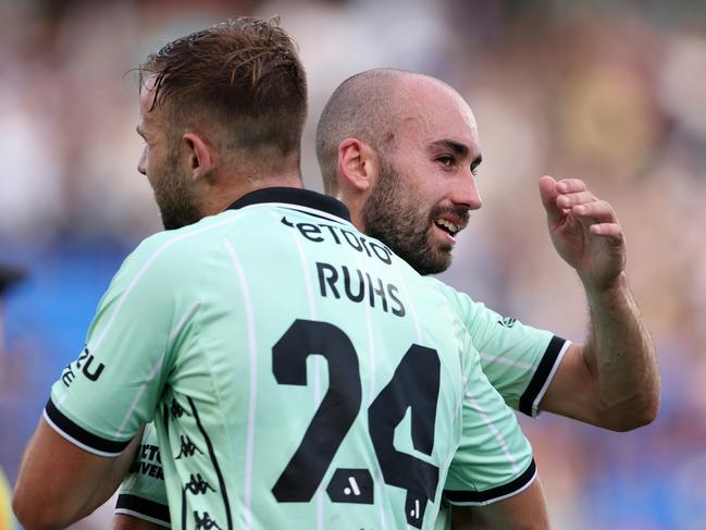 Angus Thurgate and Western United had every reason to celebrate. Picture: Fiona Goodall/Getty Images