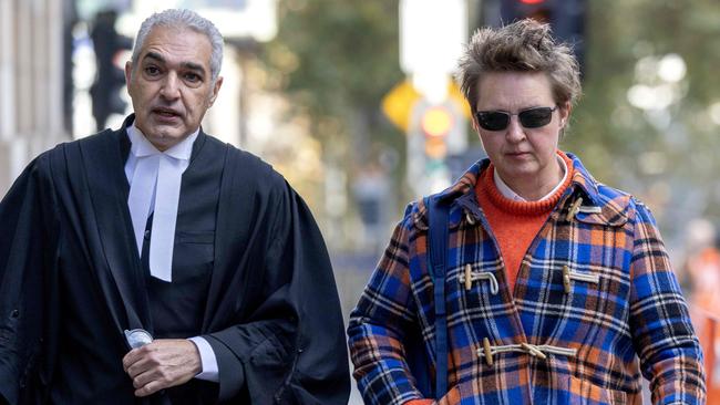 Crown prosecutor Daniel Porceddu arrives at court with Carol Clay’s daughter Kate Zerbe. Picture: NCA NewsWire / David Geraghty