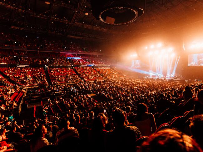 Arena gigs are back … The crowd at Qudos Bank Arena for Greatest Southern Nights. Picture: Jess Gleeson