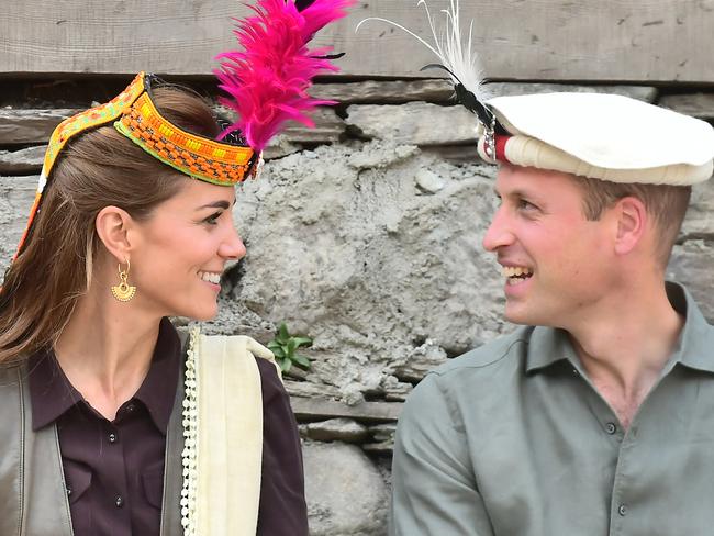 Prince William, Duke of Cambridge and Catherine, Duchess of Cambridge visit a settlement of the Kalash people. Picture: Getty