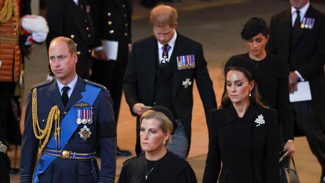 The Prince and Princess of Wales kept a formal distance. Picture: Getty Images