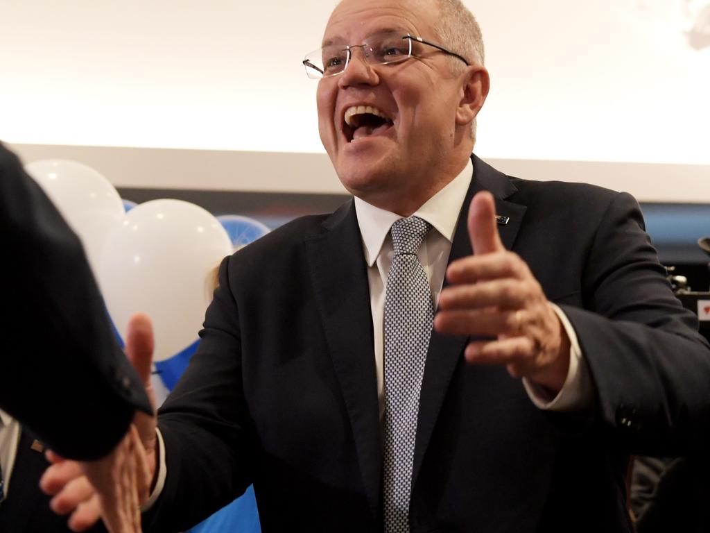 Prime Minister Scott Morrison has pulled off a stunning victory. Picture: Tracey Nearmy/Getty Images