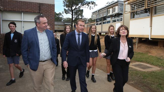 Mr Rowell and NSW Education Minister Rob Stokes announce funding for Picton High School last year.