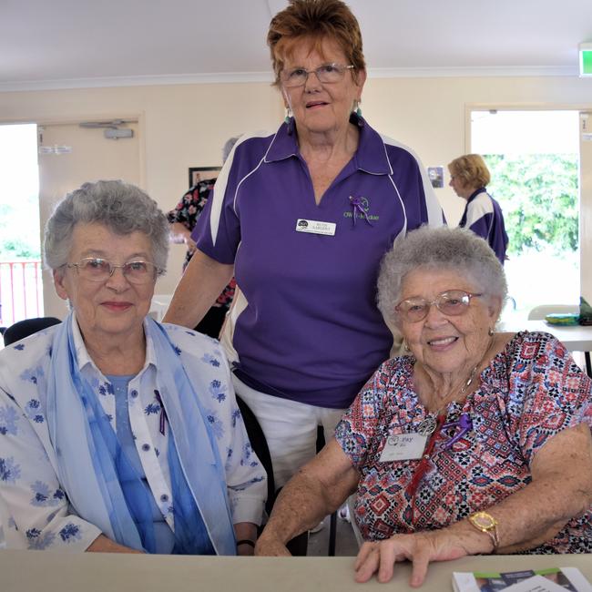 Mackay Older Women's Network founding member Mary Novikov, Ruth Sargent and foundation member Fay Rae at their annual International Women's Day gathering. Picture: Primrose Sands.