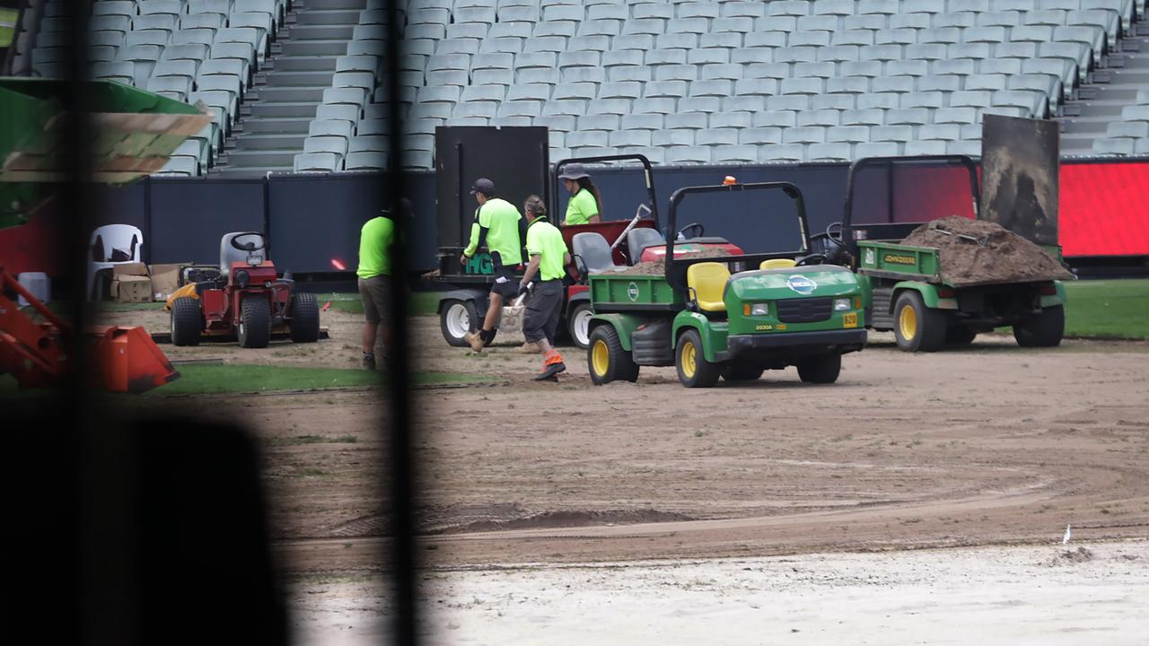 The ground staff are working round the clock. Picture: David Caird