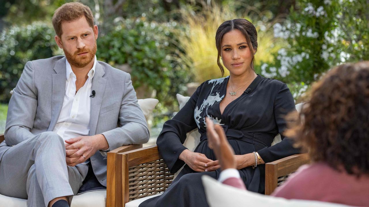 Prince Harry and Meghan Markle have sparked rumours of a second sit down interview with Oprah Winfrey. Picture: Joe Pugliese / Harpo Productions / AFP.