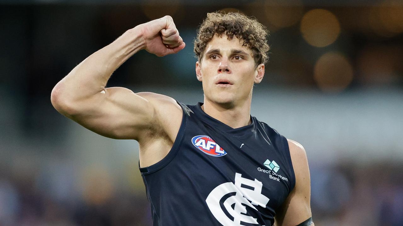 The Blues need another big year from Charlie Curnow. Picture: Russell Freeman/AFL Photos via Getty Images