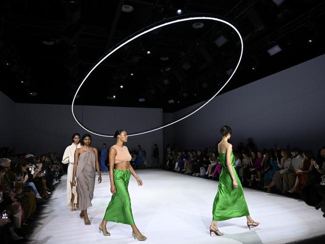 Models walk the runway during the Bianca Spender show at Afterpay Australian Fashion Week. Picture: Getty Images