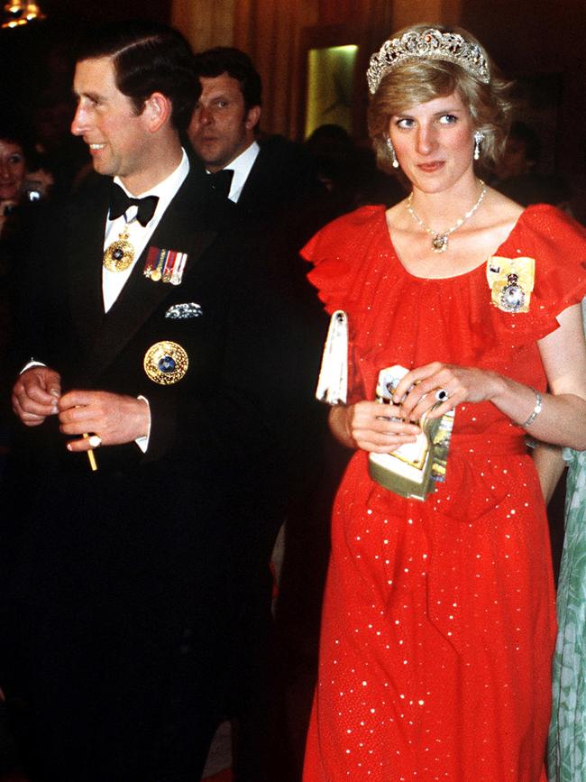 Princess Diana and Prince Charles at a state reception in Hobart. Picture: Getty Images