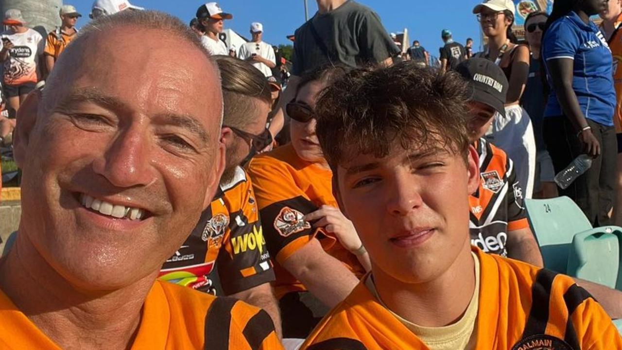 Anthony Field with son Antonio at Leichhardt Oval in March. Picture Instagram