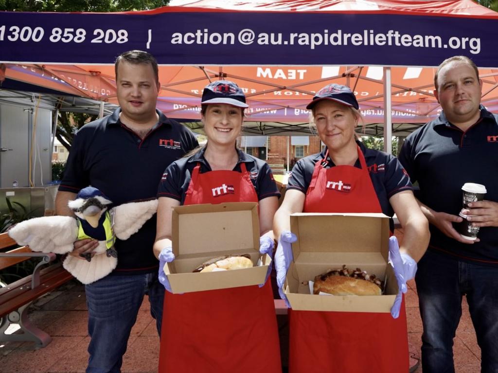 The Rapid Response team from Plymouth Brethren Christian Church has made more than 700 meals, including hot dogs, burgers and croissants, to hungry council and emergency service crews. Â