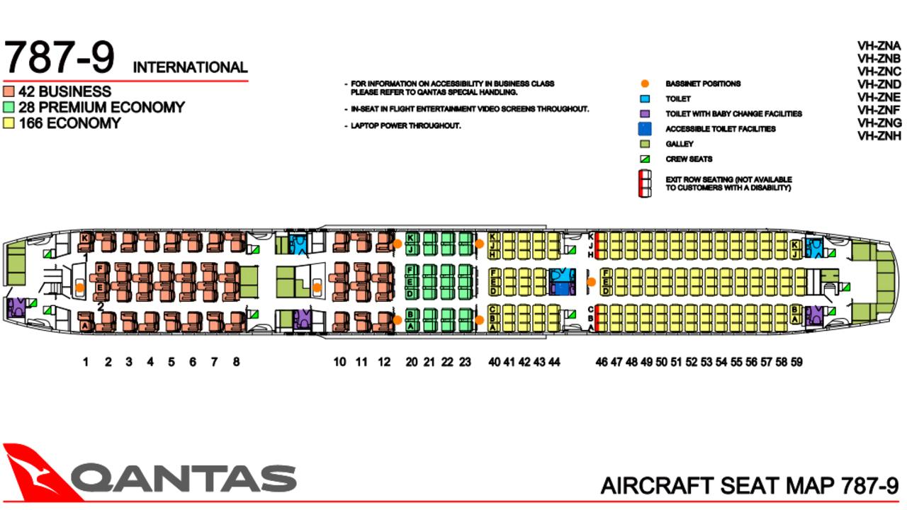 Plane seat selection Missing numbers on Qantas Air China