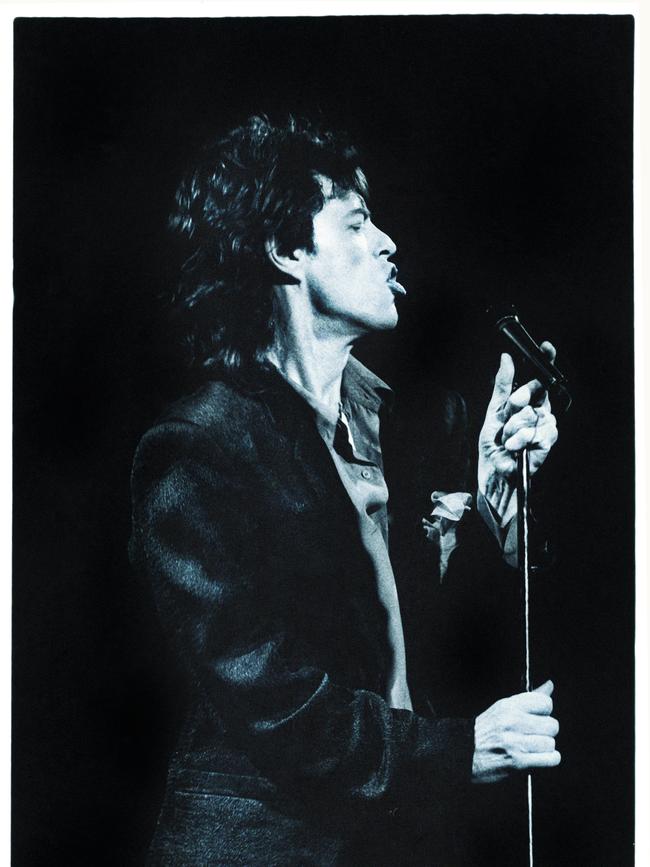 Mick Jagger (1988) in the <i>It’s only rock 'n roll but I like i</i>t Wendy McDougall exhibition.