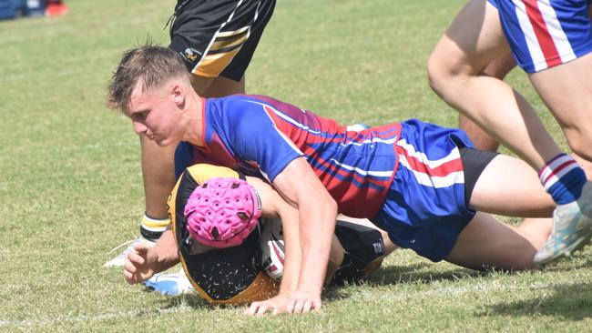Capricornia versus Darling Downs, 14-15 years boys, at the Queensland School Sport rugby league state championships at Marley Brown Oval, Gladstone, on May 17, 2025.