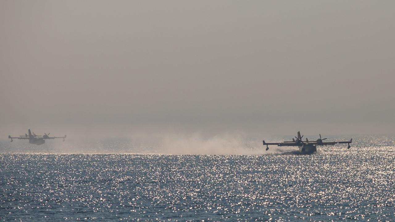 Current firefighting efforts have involved drawing at least some water from the ocean. Picture: Apu Gomes/Getty Images/AFP