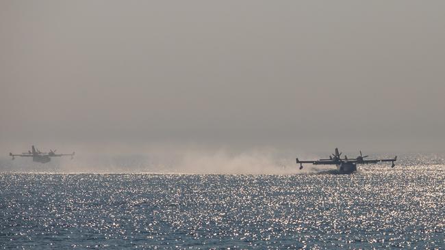 Current firefighting efforts have involved drawing at least some water from the ocean. Picture: Apu Gomes/Getty Images/AFP