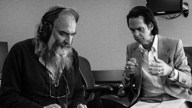 Australian musicians Warren Ellis (left) and Nick Cave at work. Picture: Joel Ryan