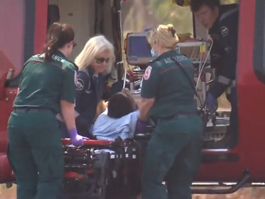 US Marine's are transported to Darwin Hospital after a MV-22 Osprey crashed on Tiwi Islands, 27 August 2023. PIcture: Sky News