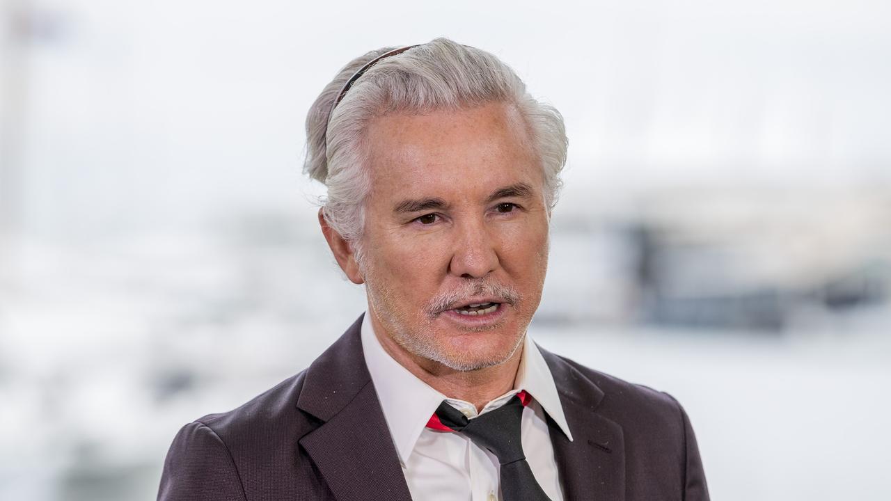 Baz Luhrmann talking to the media about his latest movie Elvis. Picture: Jerad Williams