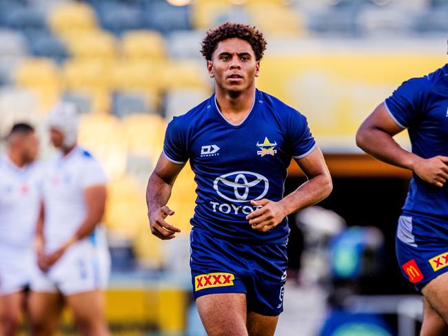 Rockhampton product Mutua Brown playing with the North Queensland Cowboys under-19s. Photo: North Queensland Cowboys