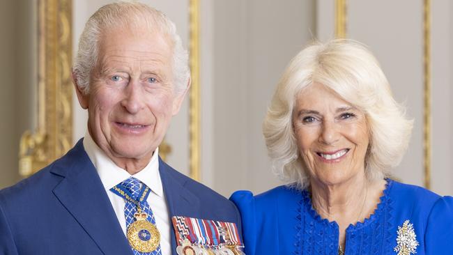 A supplied image obtained on Monday, July 15, 2024, shows the official Australian portrait of His Majesty King Charles III and Queen Camilla at Buckingham Palace in London, England. Picture: NewsWire / Supplied by Millie Pilkington, Buckingham Palace, via the Department of the Prime Minister and Cabinet