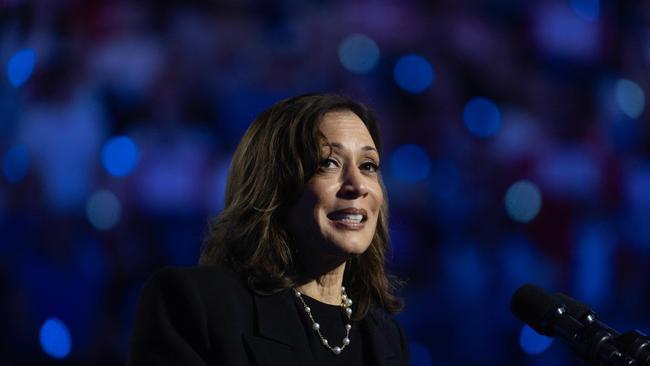 Vice-President Kamala Harris speaks during a campaign rally in Wisconsin on October 30. Picture: Getty Images