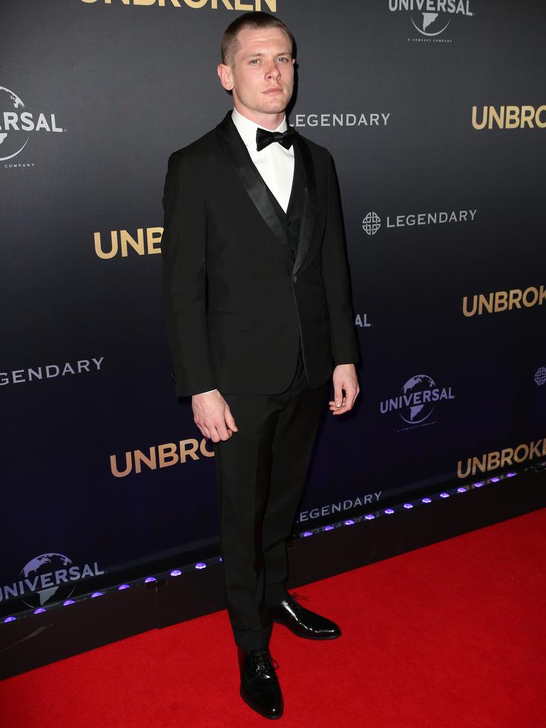 Actor Jack O’Connell at the Australian premier of the Angelina directed feature film Unbroken at The State Theater in Sydney. Picture: Richard Dobson