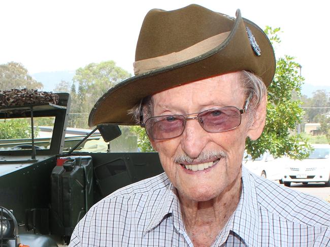 World War II veteran Gordon Jamieson, pictured at the Carinity Cedarbrook aged care in Mudgeeraba in 2020.