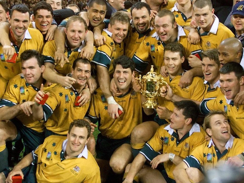 Jason Little, holding the William Webb Ellis trophy after Australia defeated France in 1999 World Cup final at Millennium Stadium in Cardiff in 1999, was a leading figure in Australia rugby’s glory days.