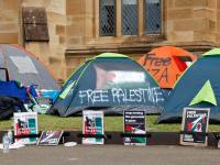A US-inspired pro-Palestine rally has taken place in the University of Sydney.
Picture: Richard Dobson
