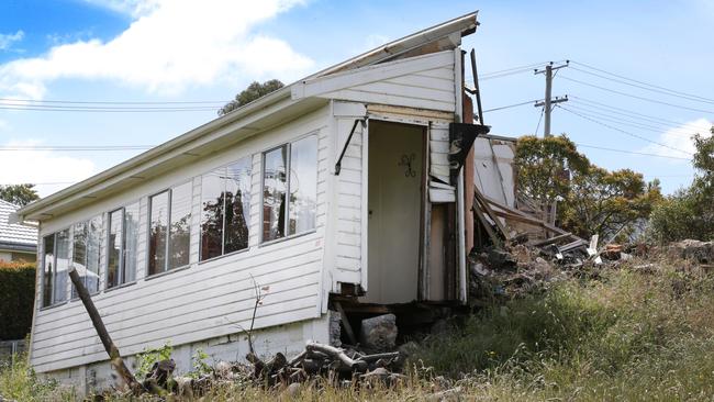 The partially demolished house at Mount Stuart in 2017. Picture: CHRIS KIDD