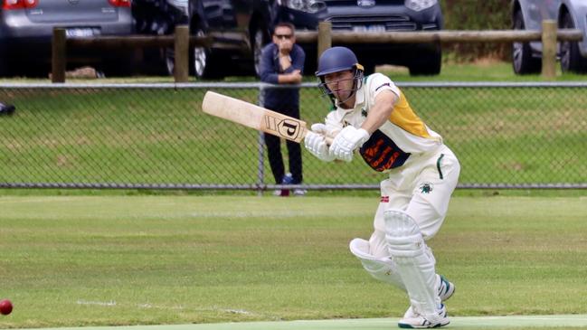 Sam Fowler batting for Dromana in last season’s MPCA Peninsula grand final. Picture: Supplied