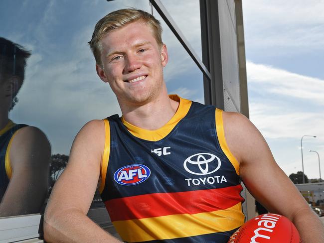 28/07/20 - Adelaide crows player Fischer McAsey  at West Lakes.Picture: Tom Huntley