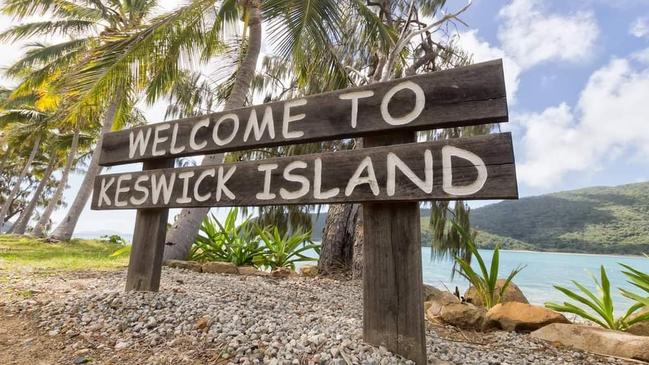 A welcome sign on Keswick Island. Picture: Belinda McMahon/Stormybeachbelle